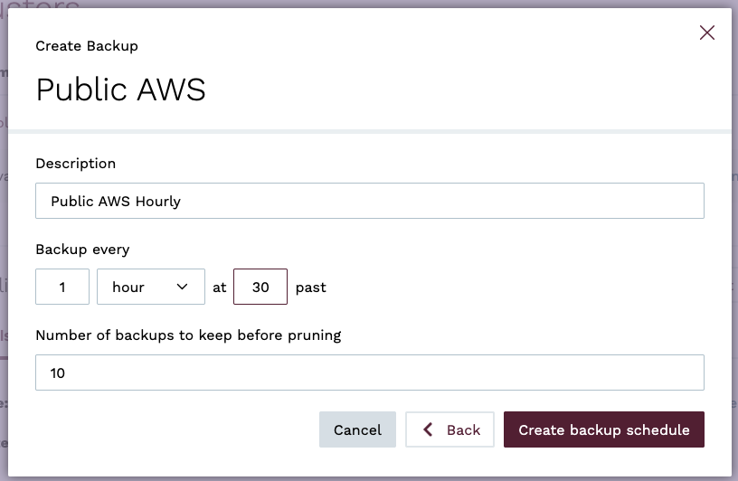 Create Scheduled Backup